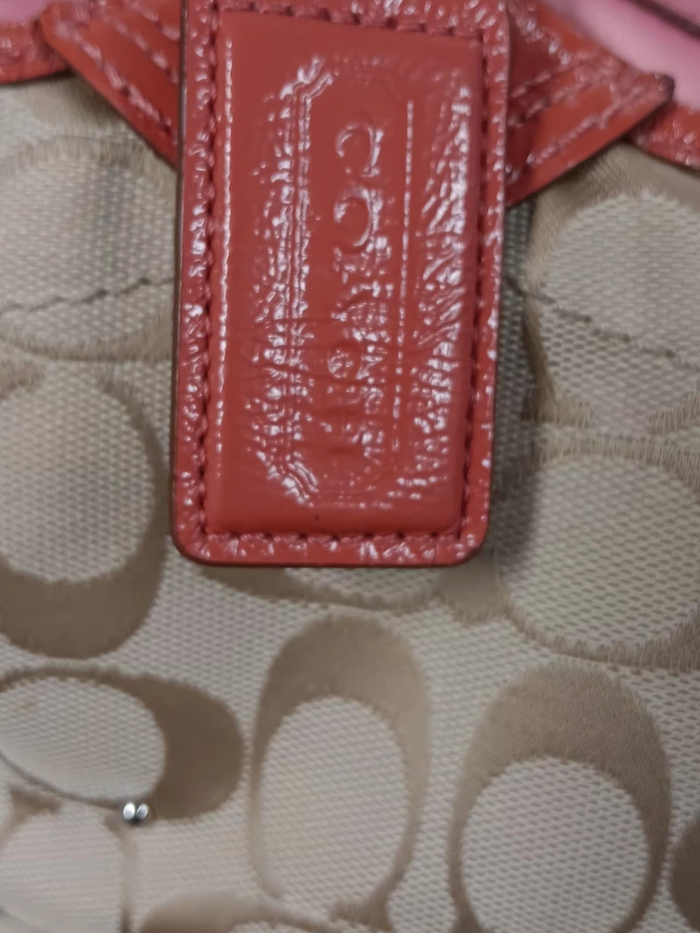 Coach Bleeker Signature Tote with Pink Trim & Floral Appliqués - Picture 7 of 9